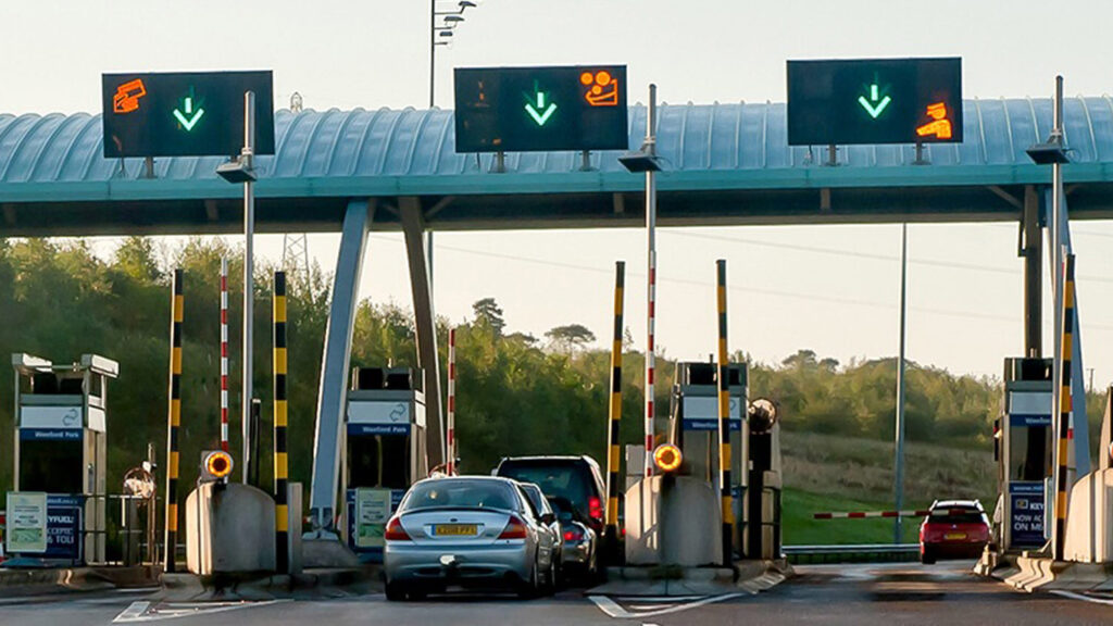 Cars passing through M6 Toll booths during active operations