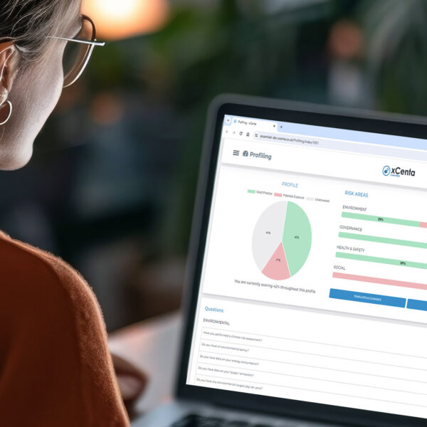 Person using the xCenta profiling tool on a laptop